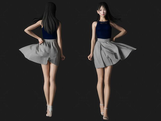 服装模特SU模型下载-1