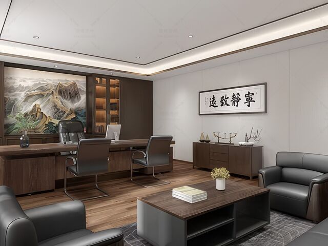 老总办公室SU模型下载-1