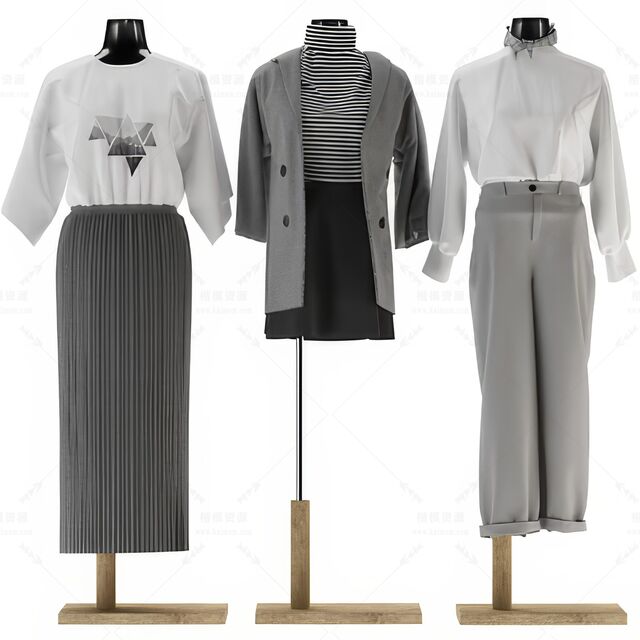 服装模特SU模型下载-1