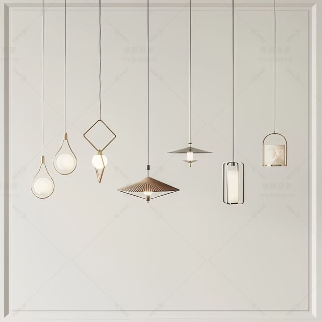 吊灯SU模型下载-1