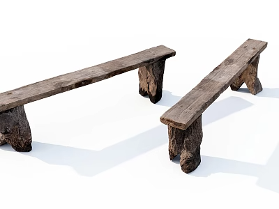 木板凳SU模型下载-1