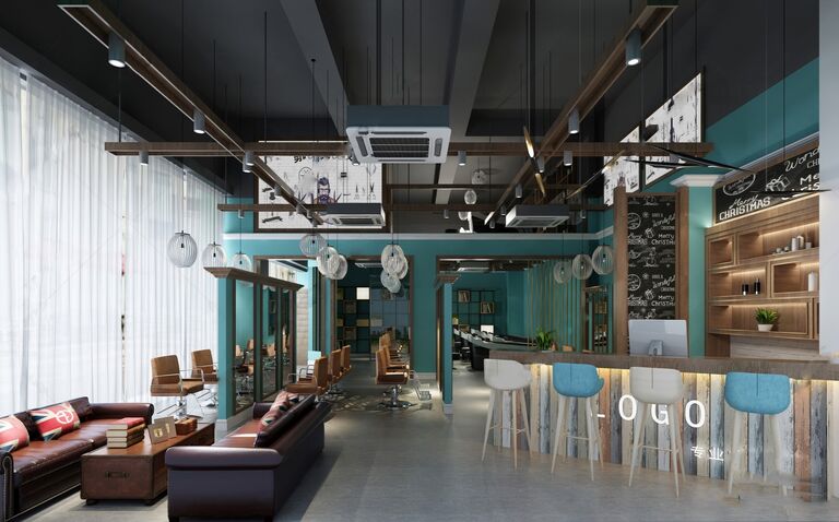 理发店SU模型下载-1