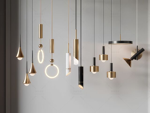 轻奢吊灯SU模型下载-1