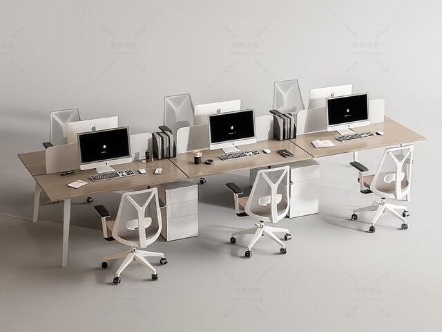 办公卡位SU模型下载-1