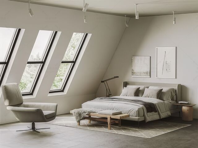 床具_双人床SU模型下载-1