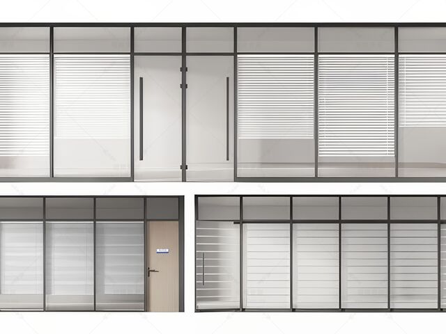 办公隔断SU模型下载-1