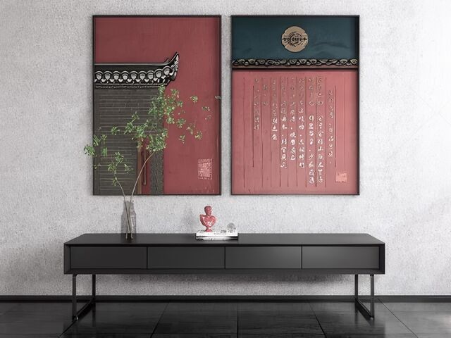 中式装饰画SU模型-1