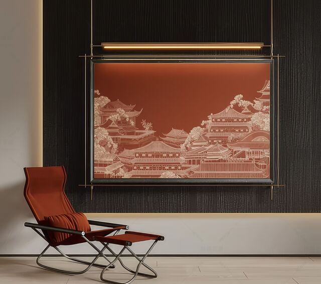 中式装饰画SU模型-1
