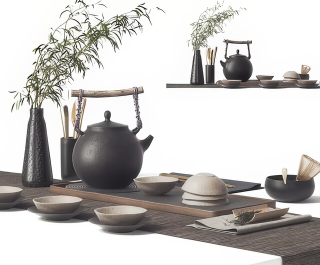 茶盘_功夫茶具SU模型下载-1