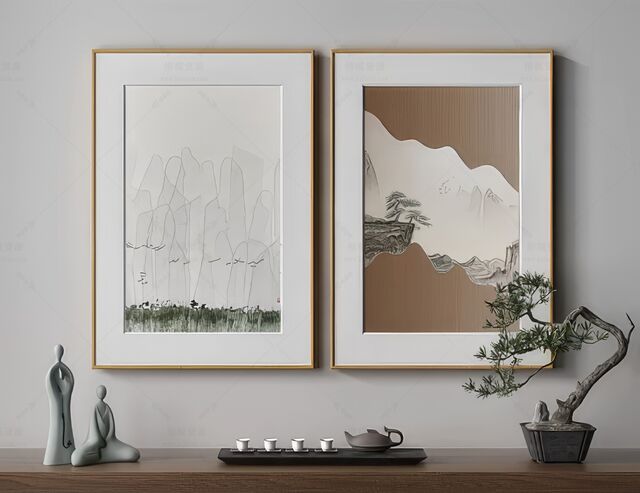 中式装饰画SU模型-1