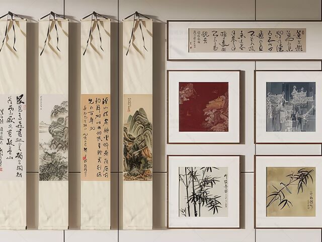 中式装饰画SU模型-1
