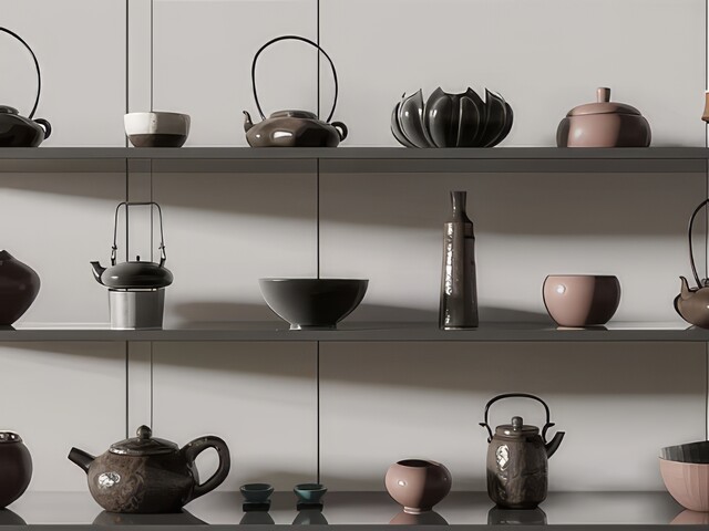 茶盘_功夫茶具SU模型下载-1
