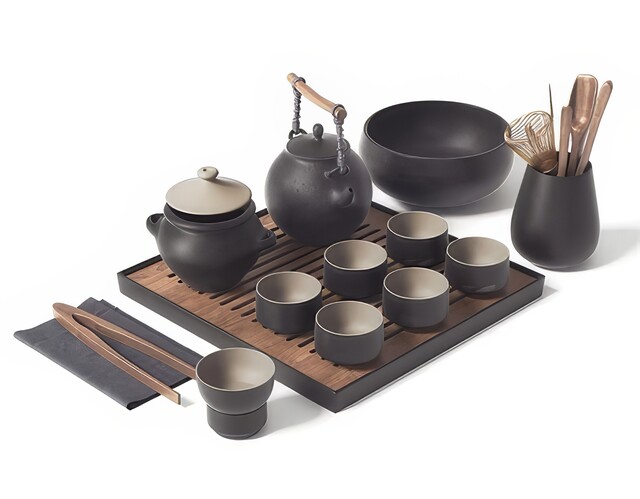 茶盘_功夫茶具SU模型下载-1