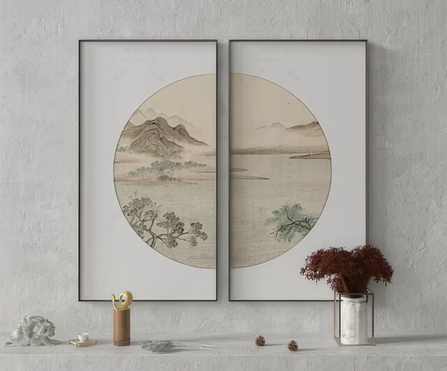 中式装饰画SU模型-1