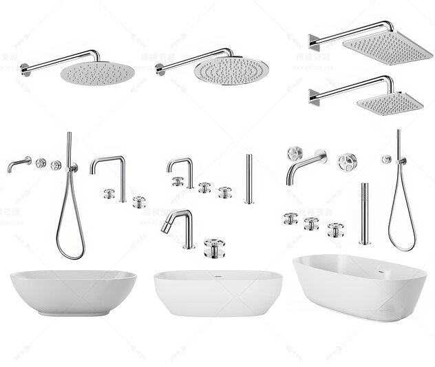 花洒SU模型下载-1