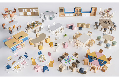 儿童桌椅SU模型下载-1