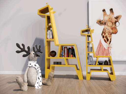 儿童书架摆件su模型-1