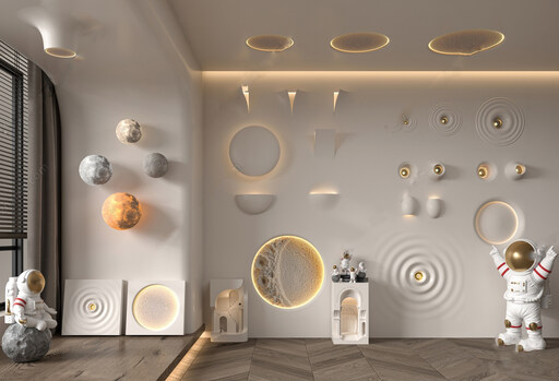 石膏壁灯su模型-1