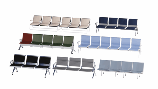 公共休息座椅su模型-1