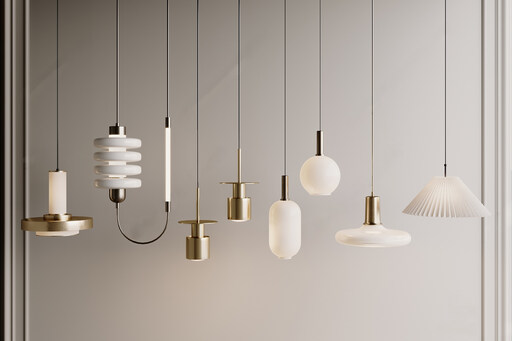 现代金属吊灯su模型-1