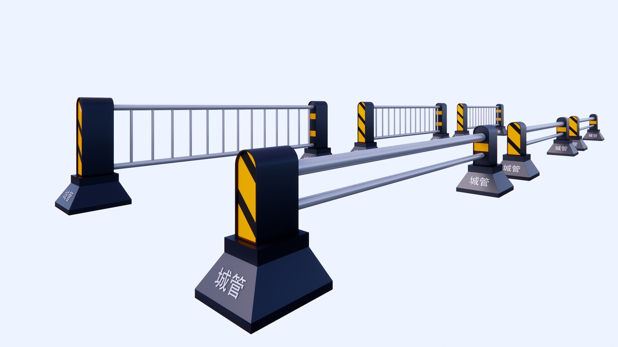 市政道路护栏su模型-1