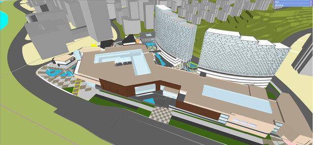 商业街建筑景观SU模型-4