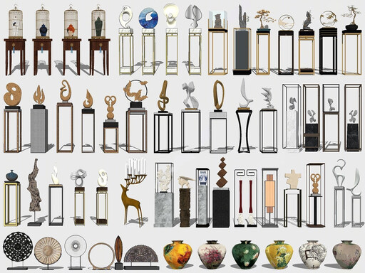 花几盆景su模型-1