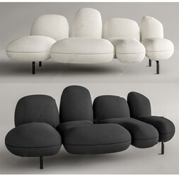 现代多人沙发SU模型-1