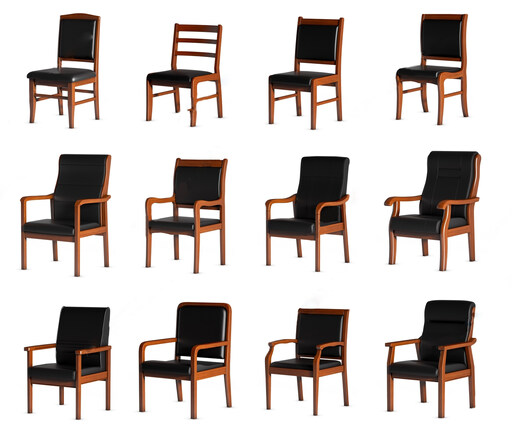 办公桌椅组合su模型-1