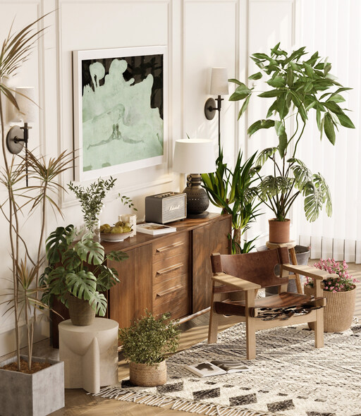 中古风装饰柜SU模型-1