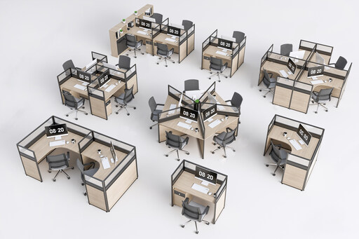 办公桌椅组合su模型-1