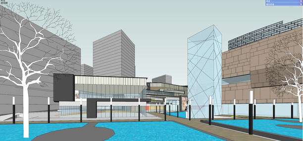 商业街建筑景观SU模型-6