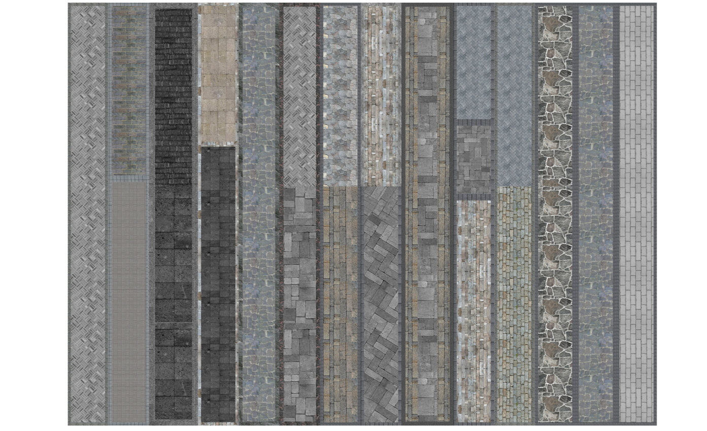 广场道路铺装su模型-1