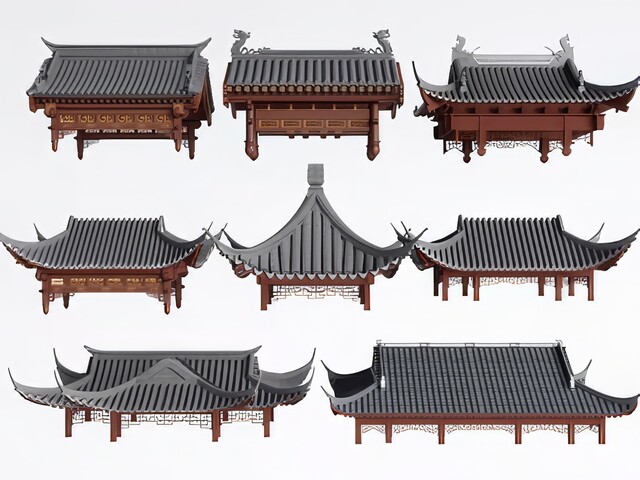 屋檐屋顶SU模型-1