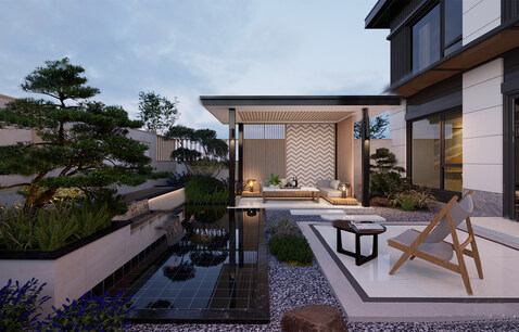 凉亭庭院SU模型-1