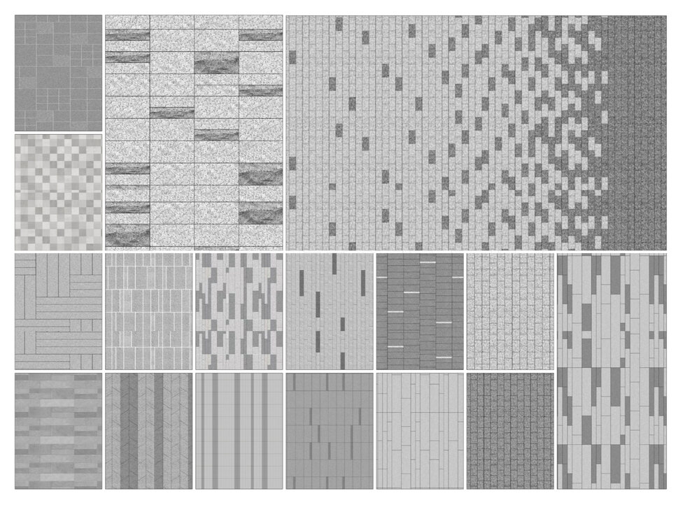 广场道路铺装su模型-1