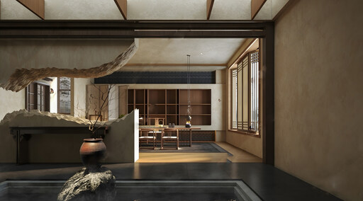 侘寂茶室su模型-1