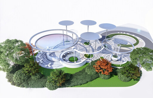 现代异形廊架su模型-1