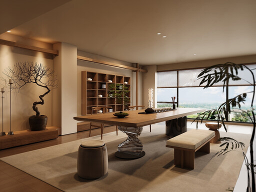 侘寂茶室su模型-1