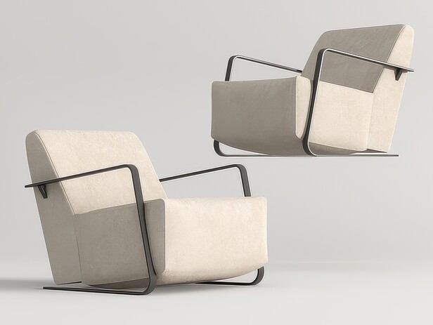 单人沙发SU模型下载-1