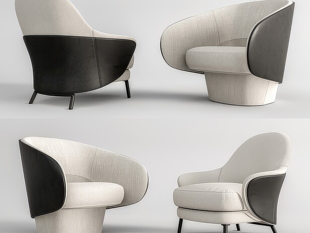 单人沙发SU模型下载-1