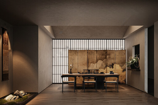 侘寂茶室su模型-1