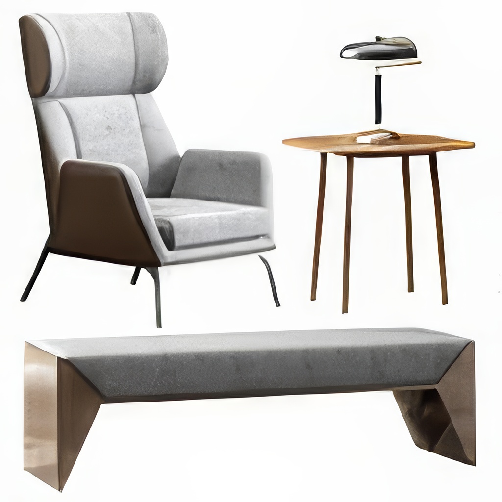 单人沙发3D模型下载-1