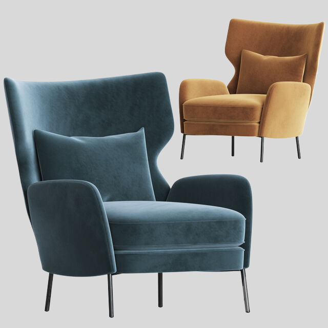 单人沙发3D模型下载-1