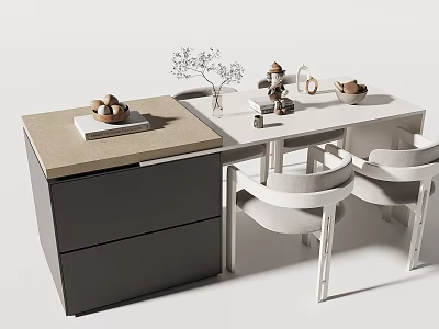 吧台_中岛台SU模型下载-1