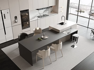 吧台_中岛台SU模型下载-1