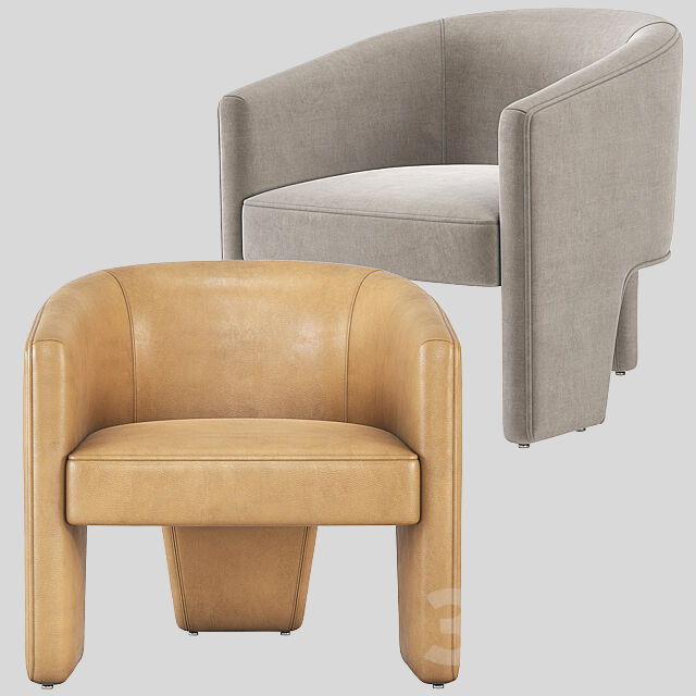 单人沙发3D模型下载-1