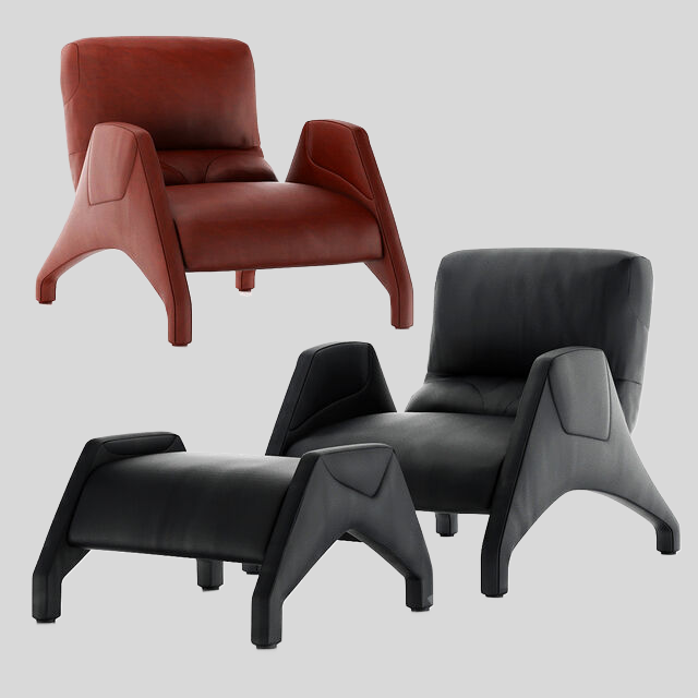 单人沙发3D模型下载-1