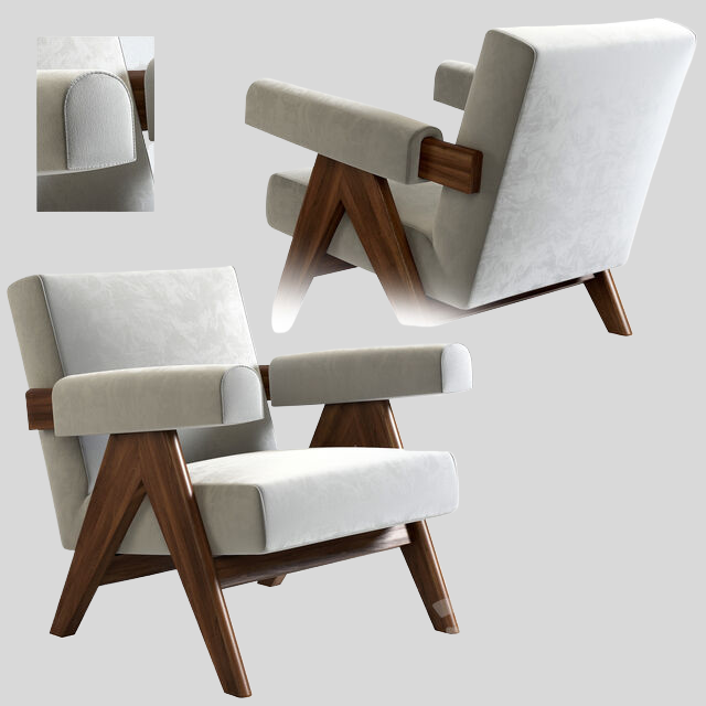 单人沙发3D模型下载-1