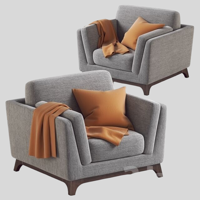 单人沙发3D模型下载-1